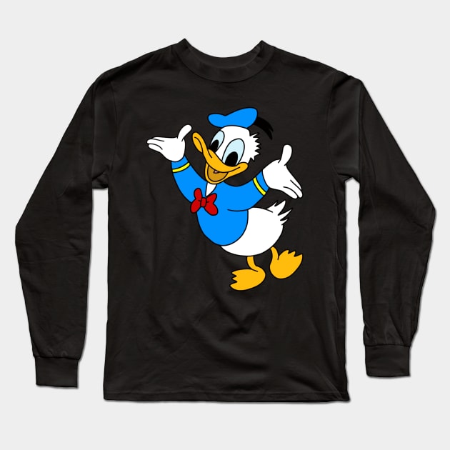 Donald Duck Long Sleeve T-Shirt by Hundred Acre Woods Designs